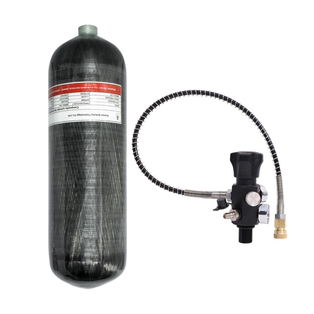 TUXING 300Bar Pcp Tank Carbon Fiber HPA Tank 6.8L with Filling Station M18*1.5