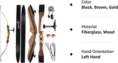 KESHES Takedown Hunting Recurve Bow and Arrow – 62 Archery Bow for Teens and Ad