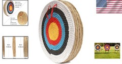 Archery Target Straw Round 50cm for Shooting Practice with Colored Rope