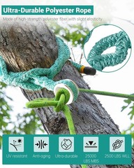 40203 Rigging Ring Sling Rope, 0.86″ x 7.2′ Arborist Rope with 35mm Aluminum Rin