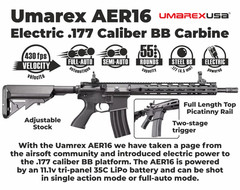 Umarex AER16 .177 Caliber Electric-Powered Full Auto Air Rifle 2252126