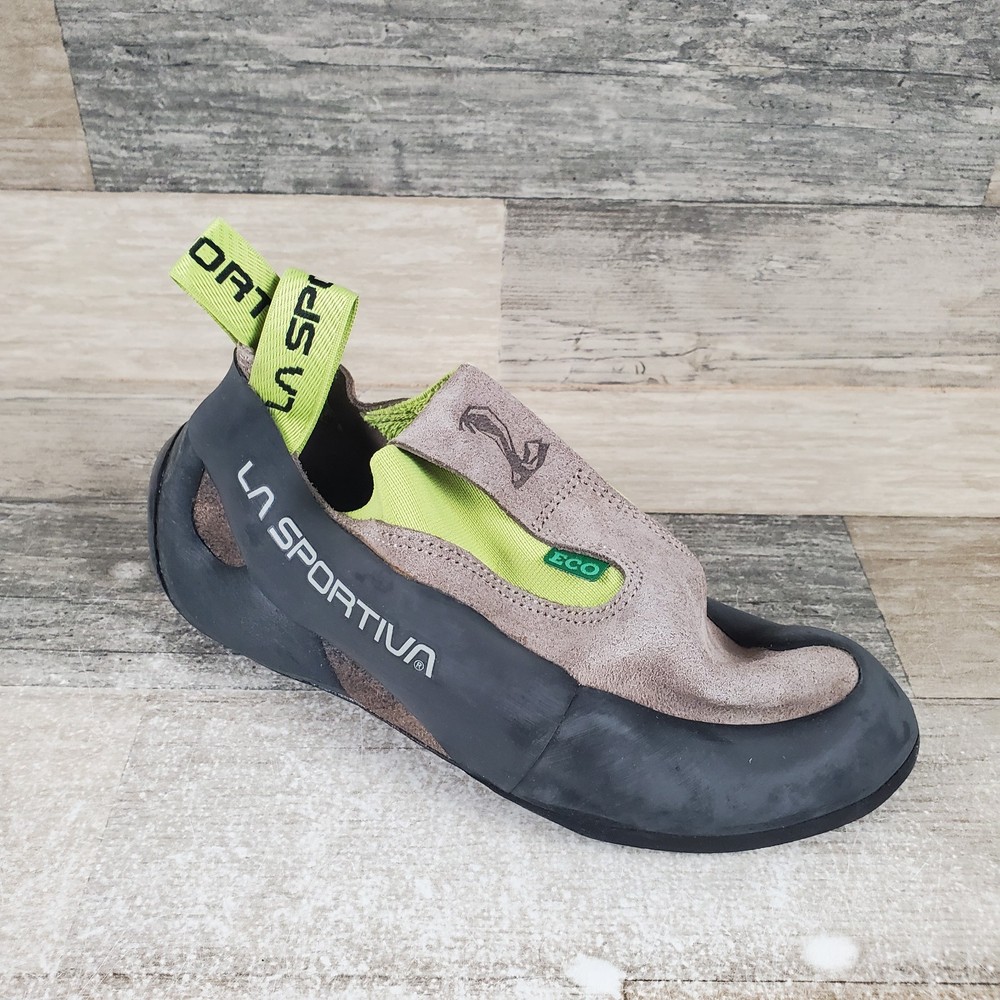La Sportiva Cobra Eco Falcon Climbing Shoes Womens Sz 6.5 Brown Apple Green