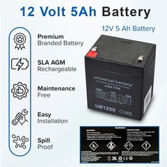 12 Volt Battery 5 Ah With Harness for the Razor MX125 Electric Dirt Rocket Bike