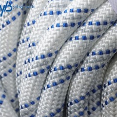 1/2inch x120FT Double Braided Rope Breaking Strength 1485 Pounds White Blue Grey
