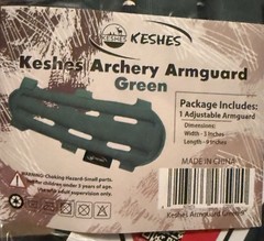 Keshes Archery Arm Guard Protecter For Bow Adjustable Forearm & Wrist Green 9×3”