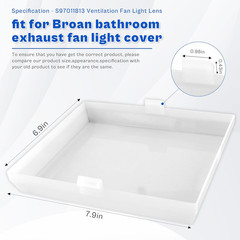 S97011813 Light Lens Fit for Broan,Bathroom Light Cover Replacement Part Fit for