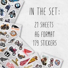 179 Pcs Motorcycle Stickers – Strong Adhesive & Waterproof Stickers for Adult…