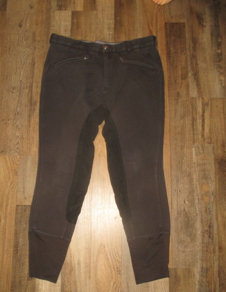 TUFFRIDER mens SZ 34 black COTTON FULL SEAT equestrian riding pants