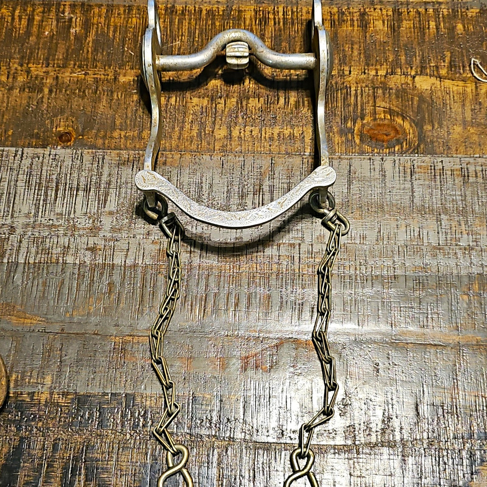 RENALDE 5 Inch Mouth Cricket Roller Horse Bit With Slobber Chains
