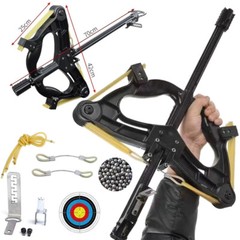 60LBS Compound Bow Slingshot Laser Bow Fun Men Outdoor Shooting Steel Balls Set