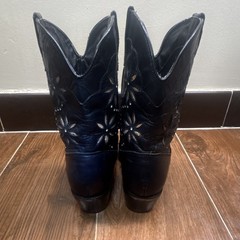 Women’s Black Western Equestrian Boots Floral Cutouts Size 8.5 NW3045
