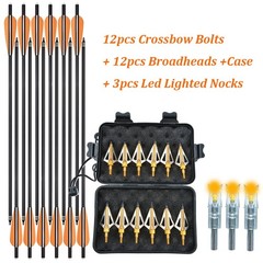 20″ Crossbow Bolts Arrows OD 8.8mm &/OR Hunting Broadheads &/OR LED Lighted Nock