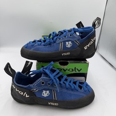 Evolv Climbing Shoes VTR3D Size 5 Blue Suede Lace Up TRAX USA Rubber Box