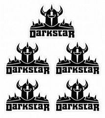 Darkstar Skateboards Knight Helmet Logo Sticker Lot of 5 Black White Decals