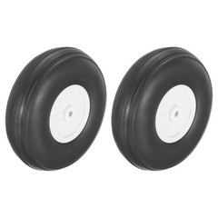 MECCANIXITY 2 Pcs RC Airplane Wheels, 3 Inch OD Plane 3 Inch, Black, White