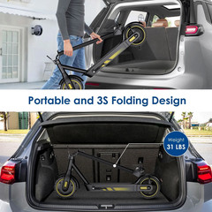 Electric Scooter for Adults – 500W Motor 10″ Air Tires Portable Commuting Scoote