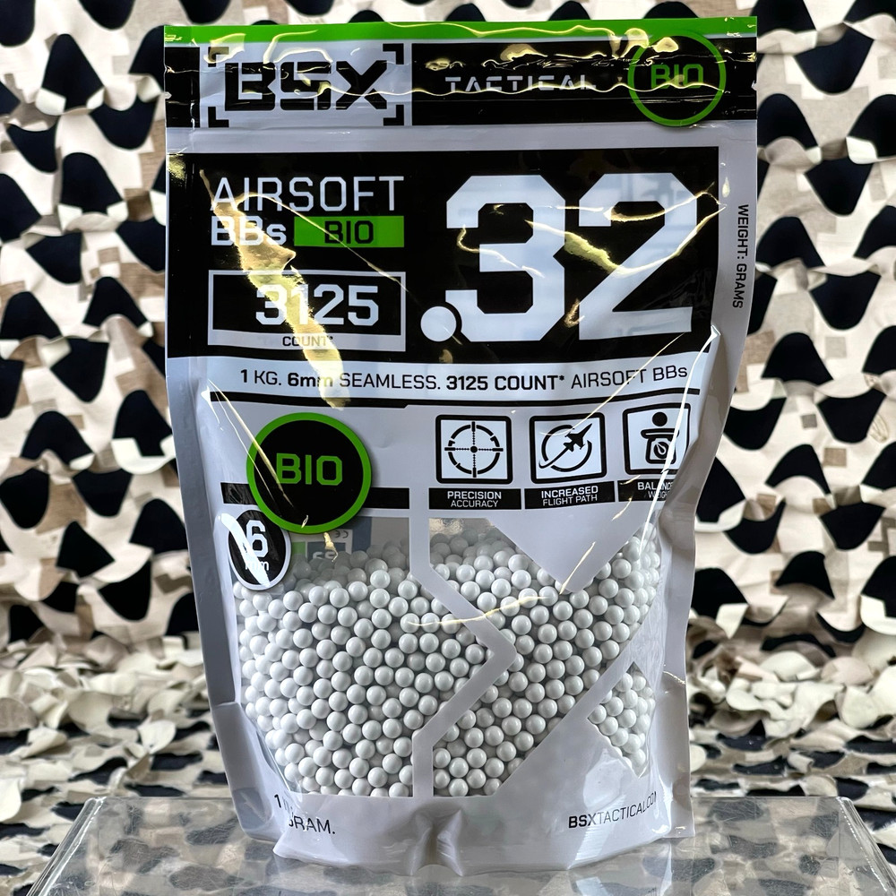 NEW BSX Tactical Bio Airsoft BB’s – .32g – 3,125 Count – White