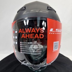LS2 Track Party Helmet Matte Black Open Face Motorcycle XXL OF569 Clear Visor