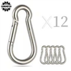 12 PCS Spring Snap Hook Carabiner Clips, Set Of 12 264 Lbs Stainless Steel 304
