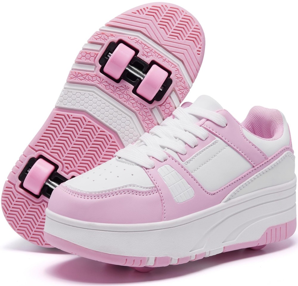 ANEFUN Roller Skate Shoes for Kids Girls Boys Detachable Wheeled Fashion