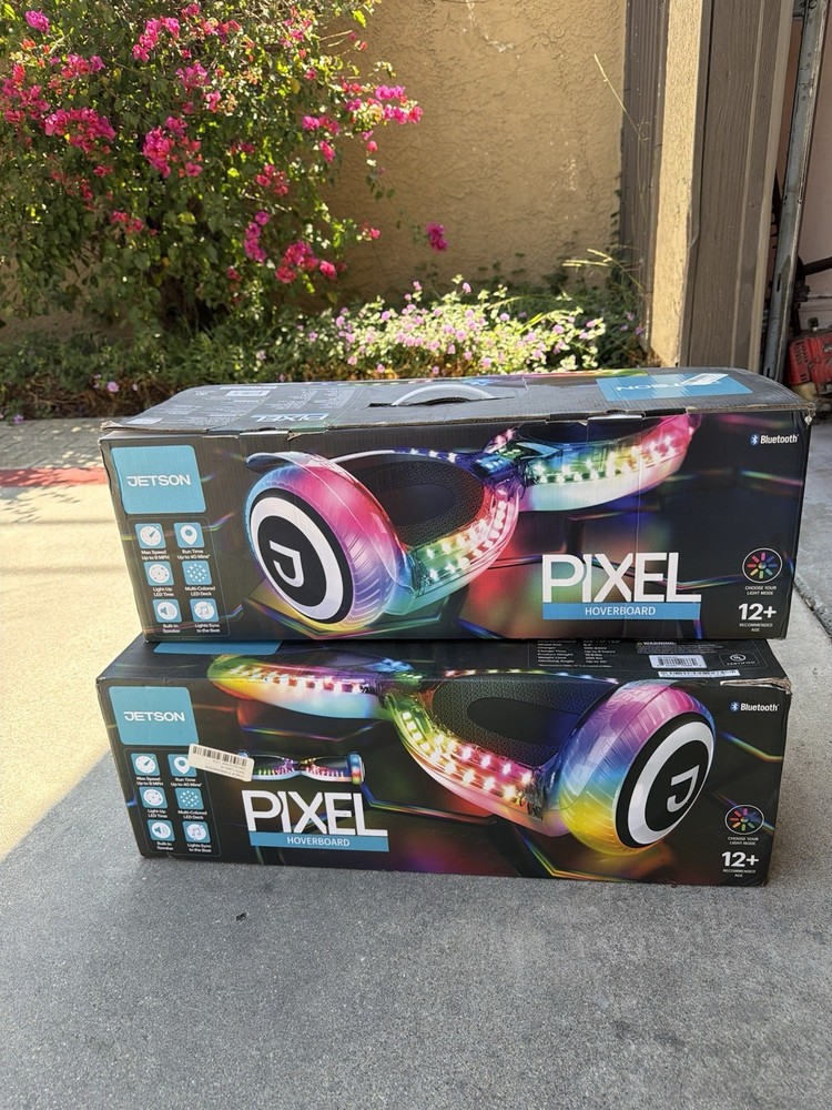 Jetson Pixel Self Balancing Scooter Hoverboard w/ Bluetooth, Clear/White/Black
