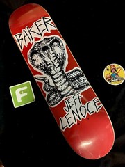 SUPER RARE Jeff Lenoce Evil Red Cobra Pro Model Baker Skateboard Deck In Shrink