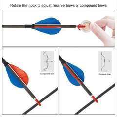 31″ PURE Carbon Arrows ID4.2mm SP500-1200 Fixed Tips for Bow Target Practice