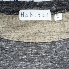 Habitat Shirt Womens Medium Charcoal Olive Two-Tone Long Sleeve Scoop Neck