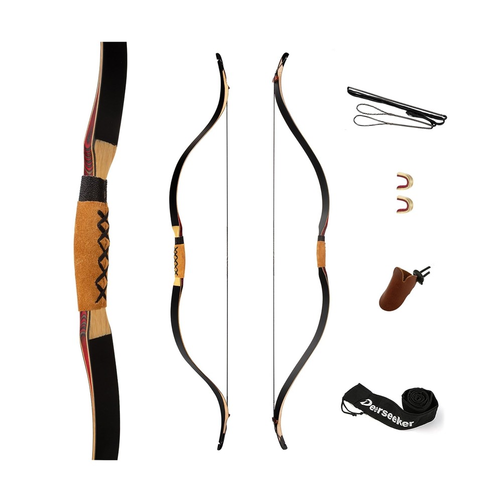 Deerseeker Archery 52″ Longbow Traditional Handmade Recurve Bows Ambidextrous…