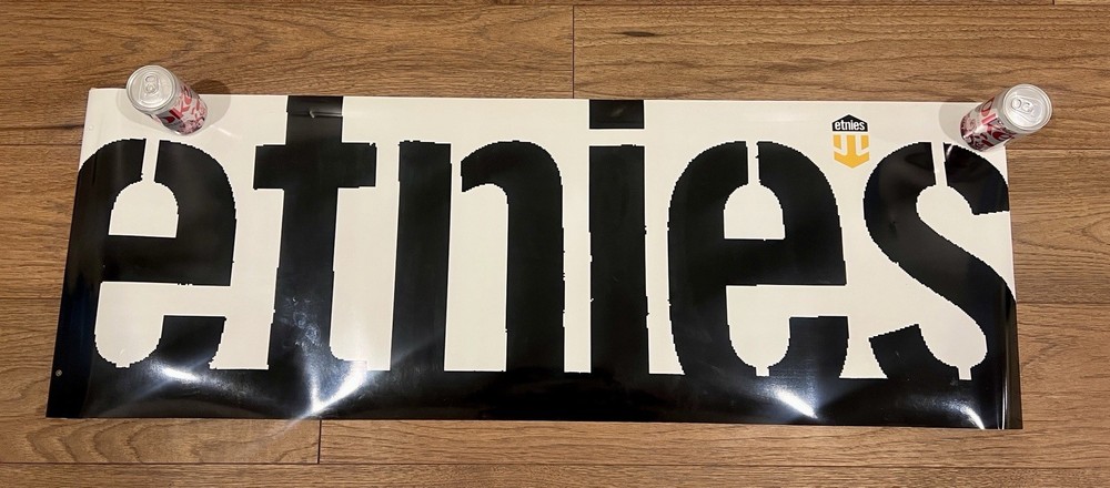 Vintage Etnies Carlos De Andrade Double Sided Skate Shop Banner 46×16 Rare Y2K