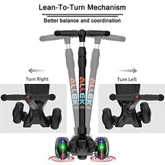 Kick Scooter B03 – Lean ‘N Glide 3-Wheel Push Scooter – Extra Wide Black