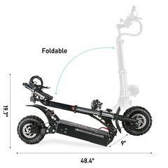 Tifgalop Electric Scooter Adult 5600W Dual Motor Off Road E-Scooter 50 MPH 60V