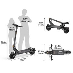 Ausom L2 Max Electric Scooter Adult 2*1000W Folding E-Scooter IP54,56 Miles Rang