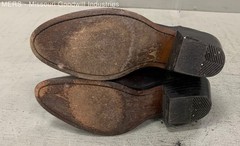 Vintage Black Cherry Leather Western Cowboy Boots Star Stitching Size 8D