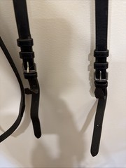 Black Leather Dressage Bridle -Flash- Full