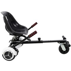 Hoverboard Go-Kart Seat Attachment, Adjustable Frame, Dual Shock Absorber, Black