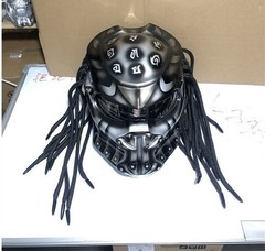 Hand-painted Predator FRP Motorcycle Helmet Full Face Mask Laser Light Cool Gift