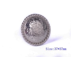 1-1/2″ SET 6 WESTERN SADDLE BLING SILVER ENGRAVED FLORAL BIG DIY LEATHER CONCHOS