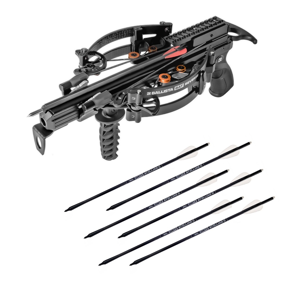 BALLISTA Bundle: BAT Reverse Crossbow Bundle with 13″ Sting Carbon Bolts