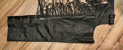 Black Leather Fringe Chaps Full Leg Great Condition