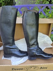 NOS Devon Aire 655 Nouvelle Tall Field Boots Womens Size 8 XW Calf Black Leather