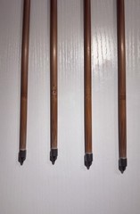 Japanese Samurai Kari-Ebira Quiver, Rare Vintage Yazutsu, & 4 Bamboo Arrows Set