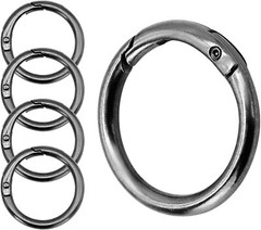 10 × Metal Spring O Rings Clip Keychain Round Carabiner Clips Snap Hook Keyring