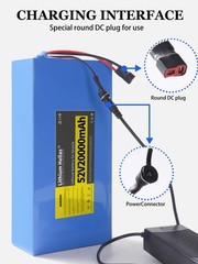 52V 48V 36V li-ion battery for ≤1200W ebike scooter motor with 30/40BMS