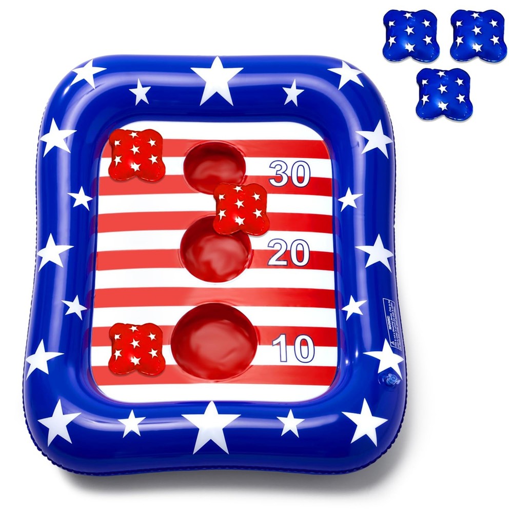 Inflatable Pool Cornhole Game Fun Water Toys for Kids & Adults Summer Party