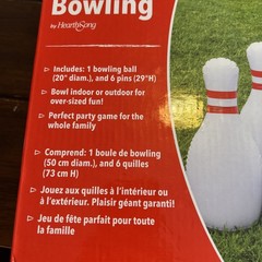 Giant Inflatable Bowling Set by HearthSong – Outdoor Game – New in Box