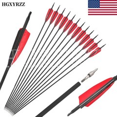 30»Archery SP500 Carbon Arrows Quiver 4» Turkey Feather Arrowheads Bow Hunting