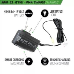 Airsoft 9.6v 1600mAh Battery NIMH w/ Battery Smart Charger – Umarex Elite Force
