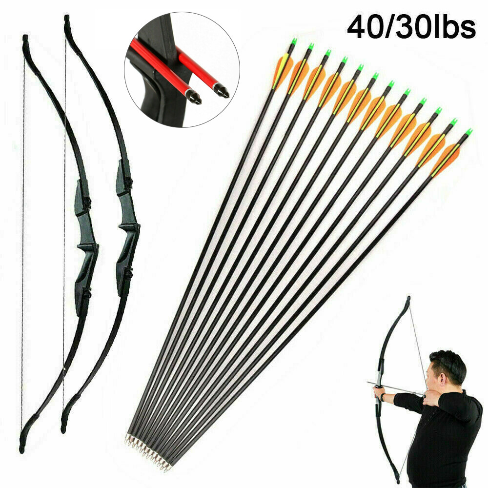 57 inch Takedown Recurve Bow Kit Hunting &12x Arrows Set Archery Right Left Hand