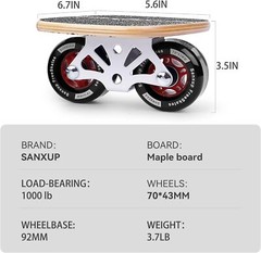 Freeskates,Skates with Split Skateboard Design, Aluminum Universal, Black